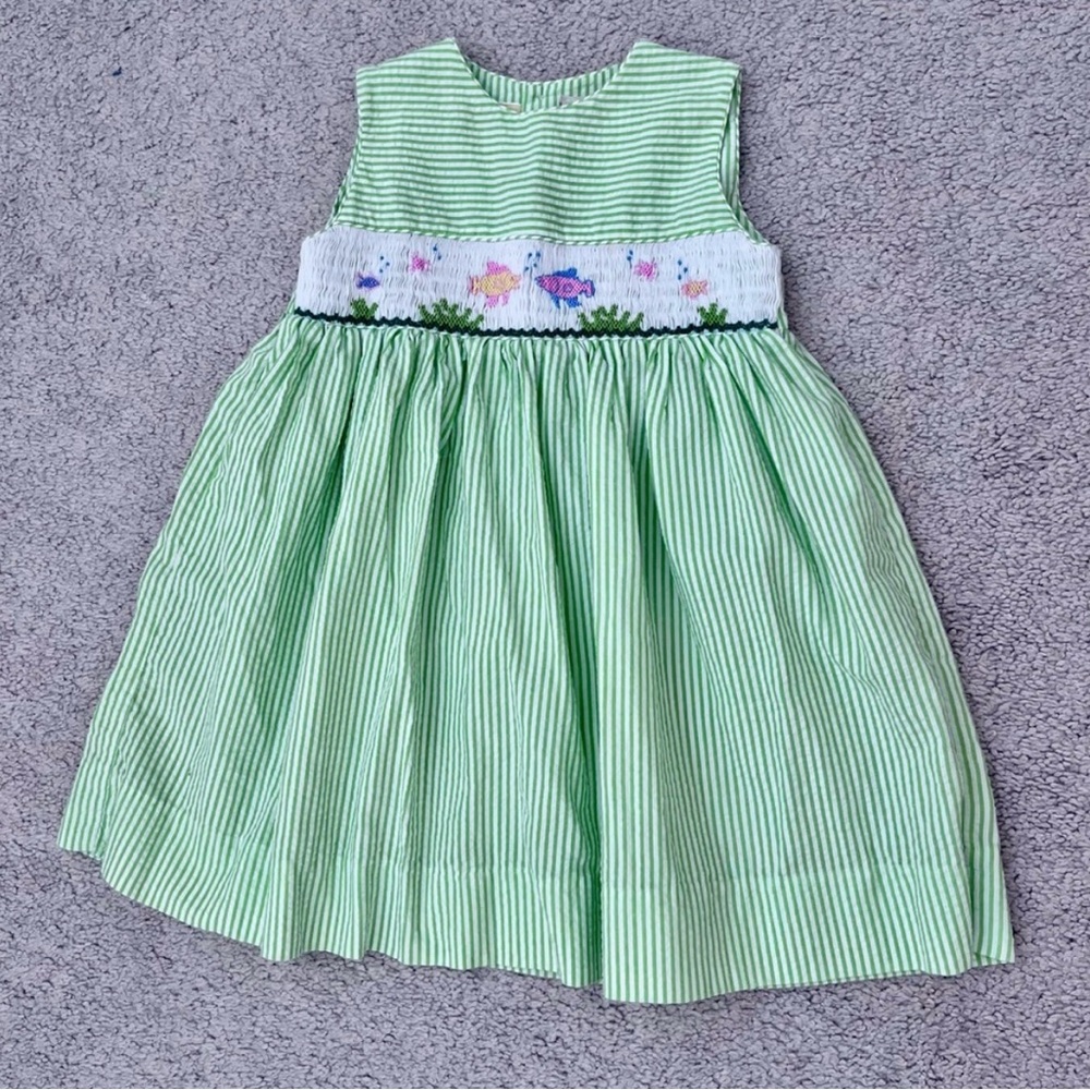 Carriage Boutique Green Smocked Dress
